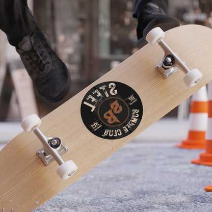 Window Reversible Transparent Round Steel Bumper Sticker