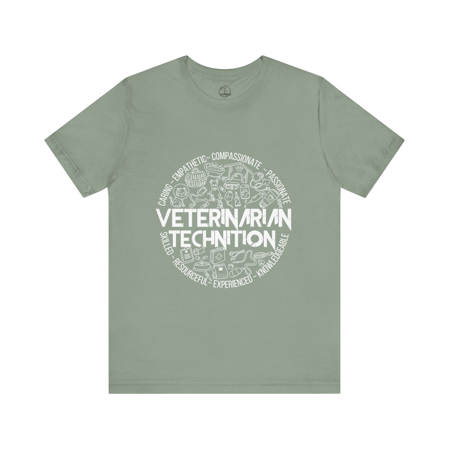 Edgy Veterinarian Technician Doodles Tee