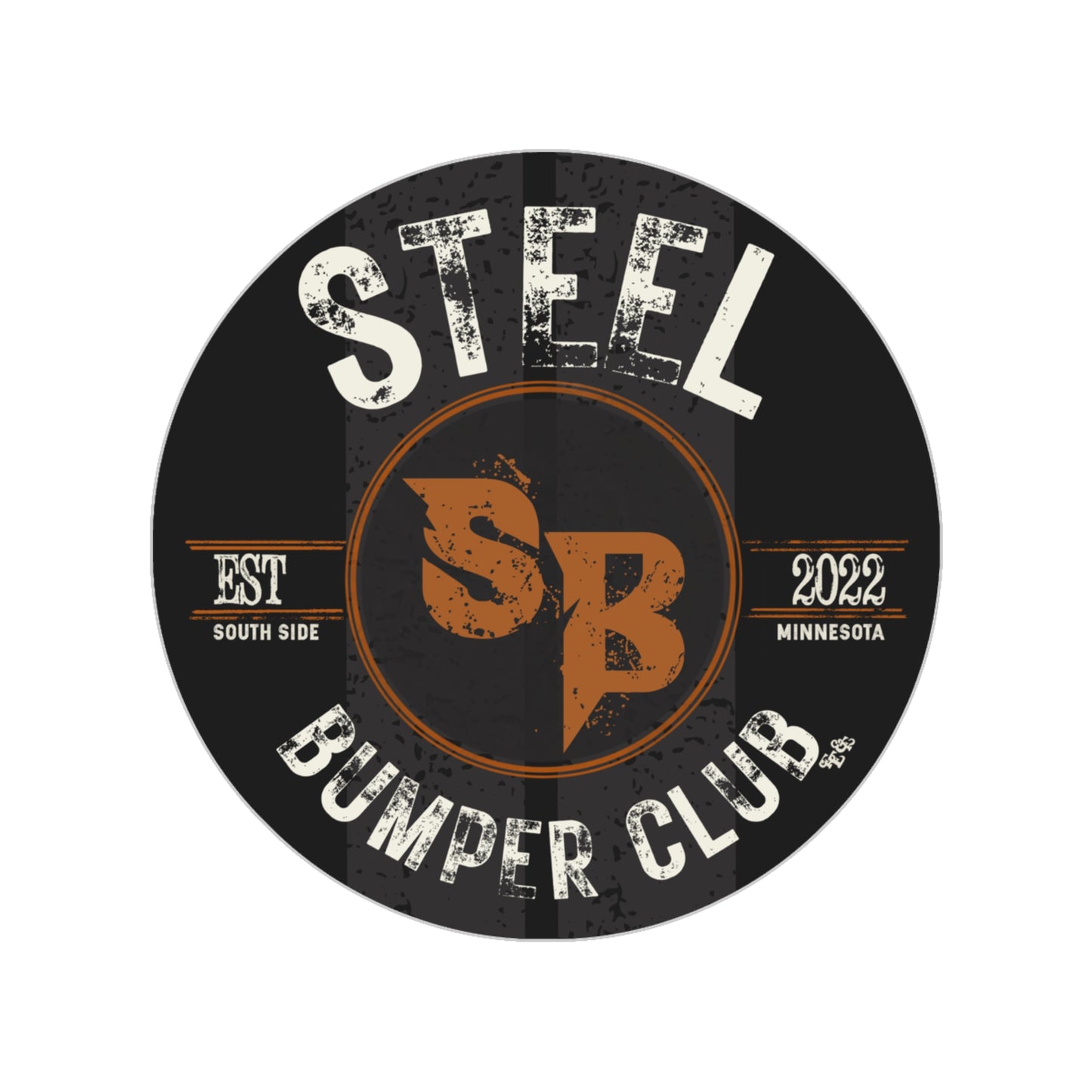 Transparent Round Steel Bumper Club Sticker