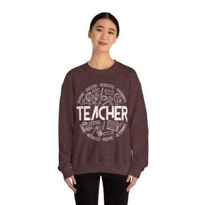 Edgy Teacher Doodles Crewneck