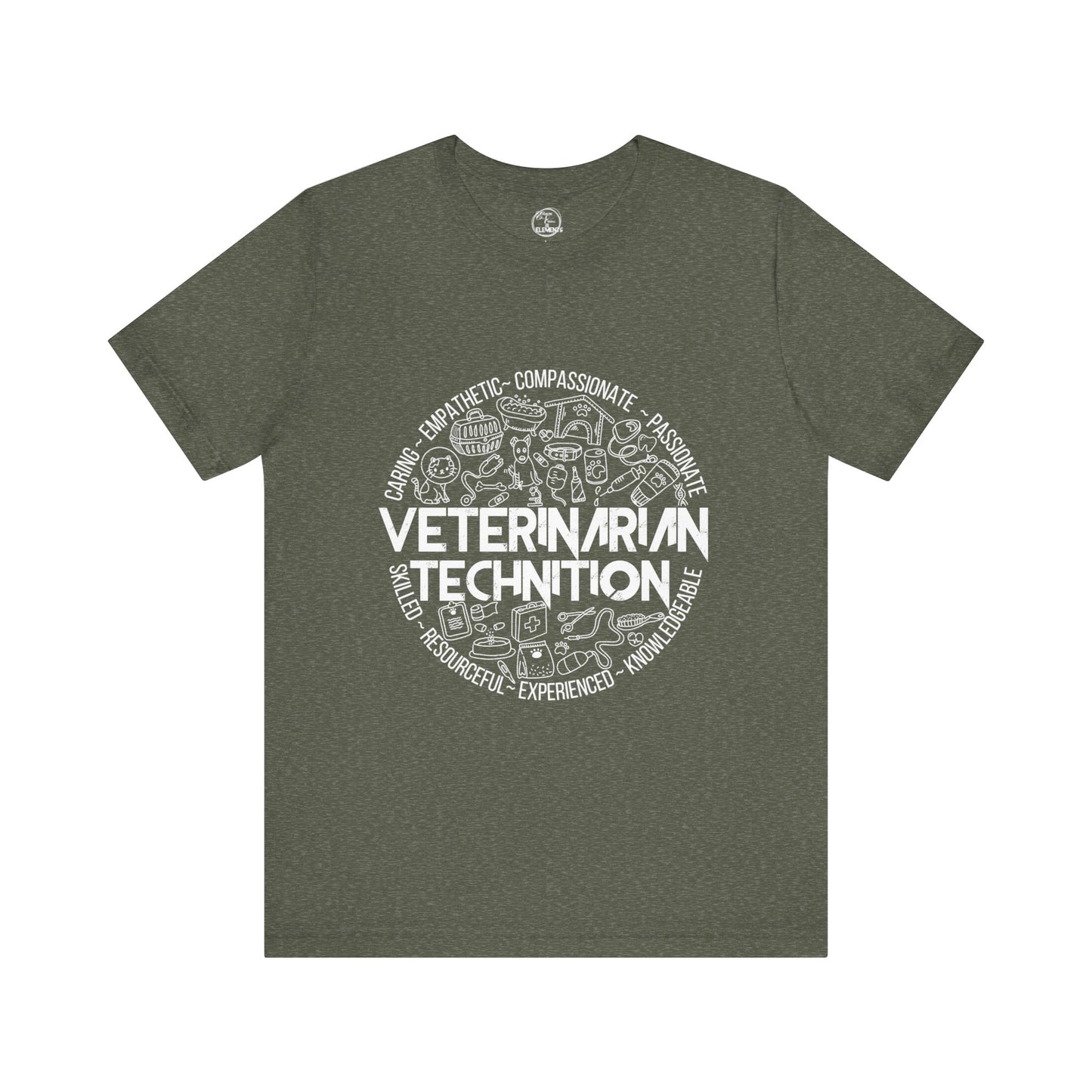 Edgy Veterinarian Technician Doodles Tee