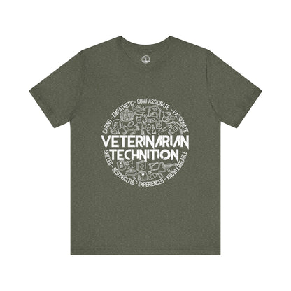 Edgy Veterinarian Technician Doodles Tee