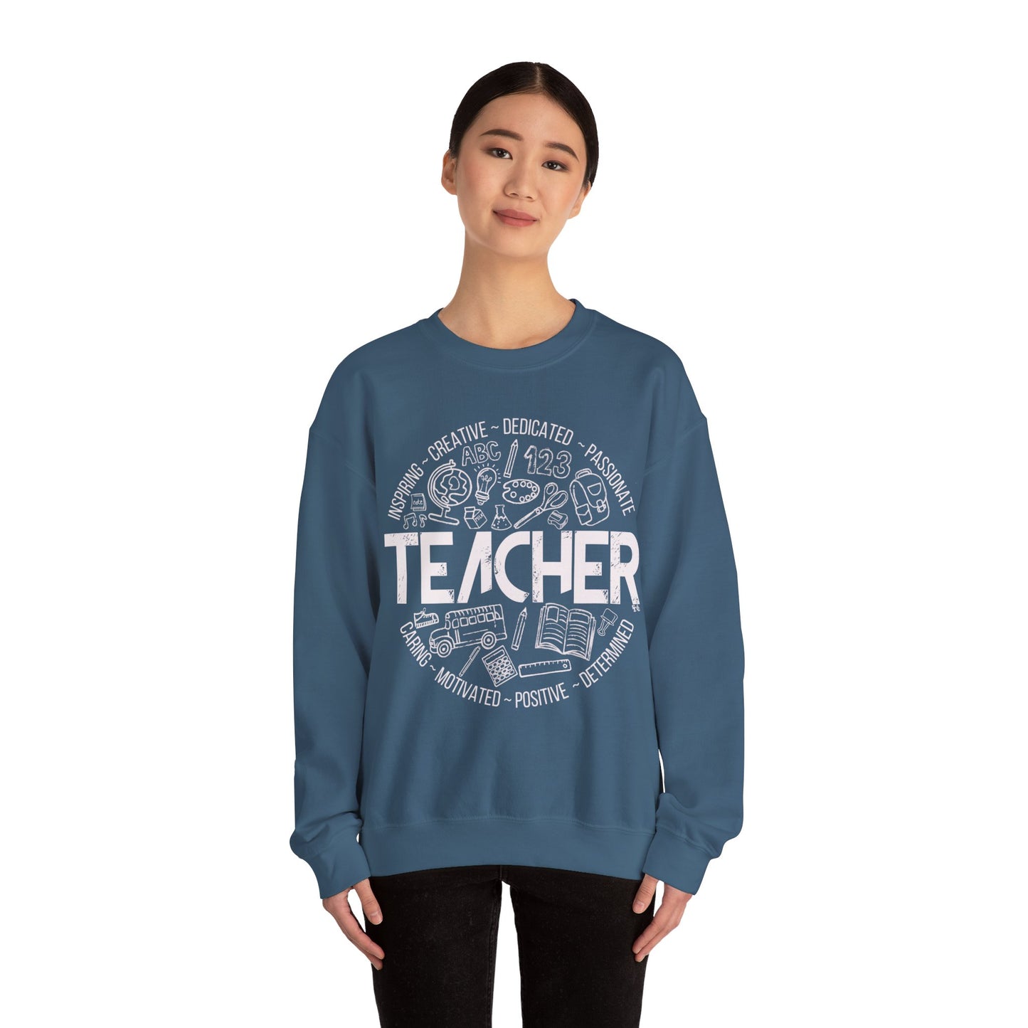 Edgy Teacher Doodles Crewneck