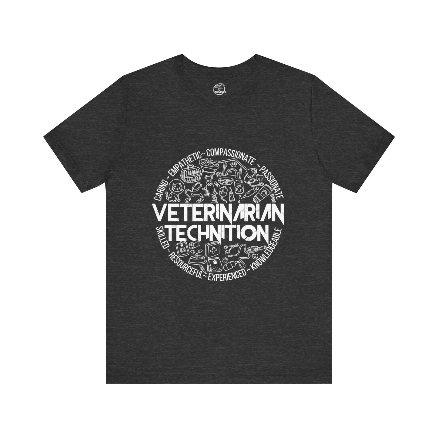 Edgy Veterinarian Technician Doodles Tee