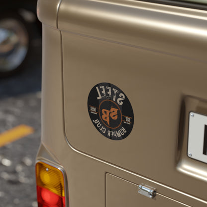 Window Reversible Transparent Round Steel Bumper Sticker