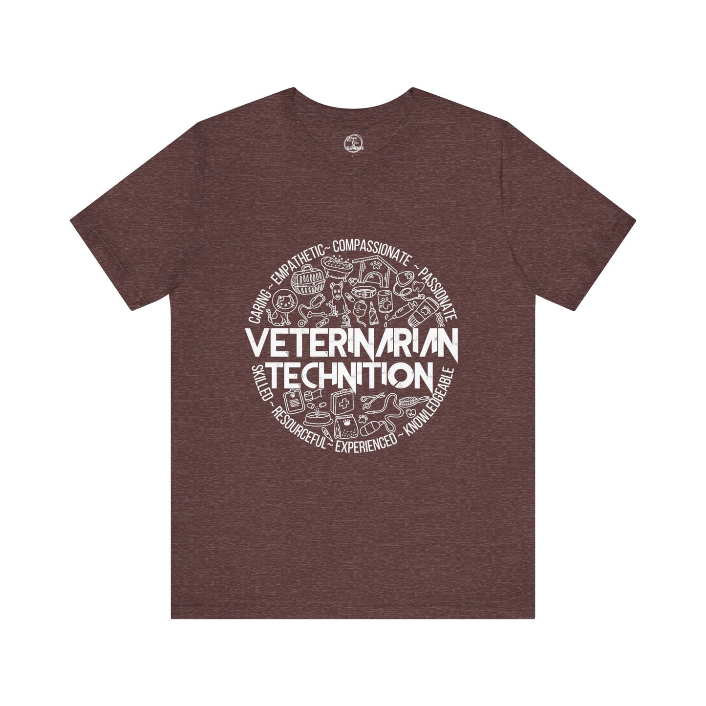 Edgy Veterinarian Technician Doodles Tee