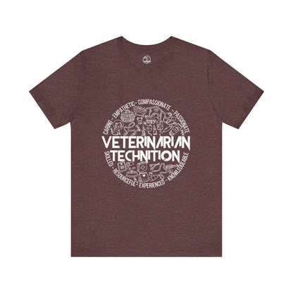 Edgy Veterinarian Technician Doodles Tee