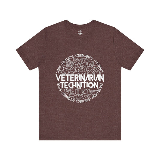 Edgy Veterinarian Technician Doodles Tee