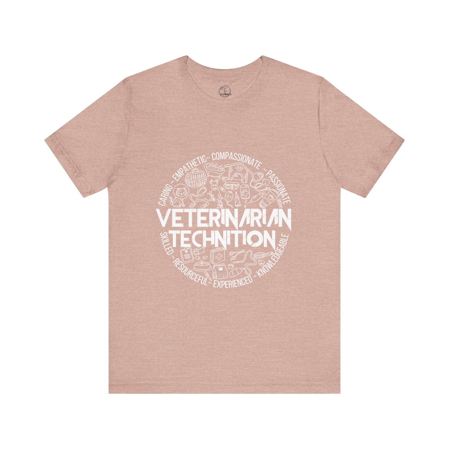 Edgy Veterinarian Technician Doodles Tee