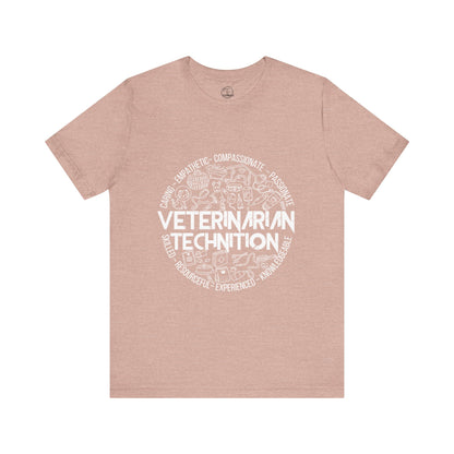Edgy Veterinarian Technician Doodles Tee