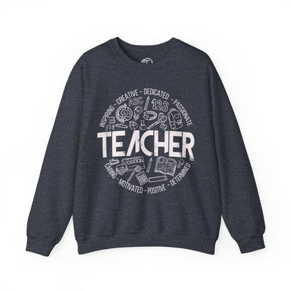 Edgy Teacher Doodles Crewneck
