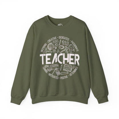 Edgy Teacher Doodles Crewneck