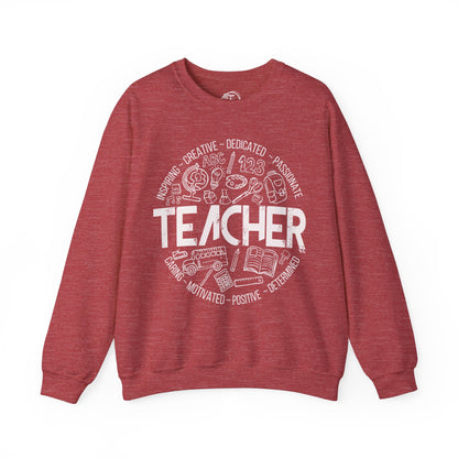 Edgy Teacher Doodles Crewneck