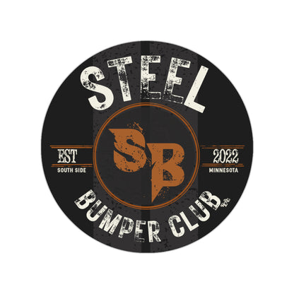 Transparent Round Steel Bumper Club Sticker