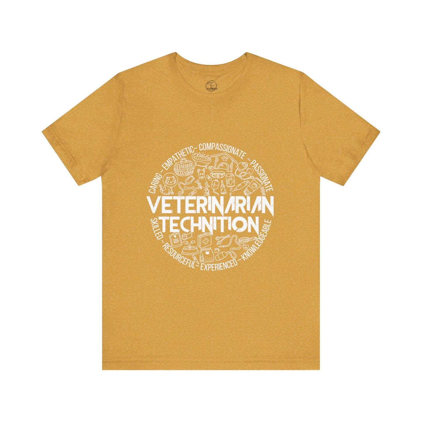 Edgy Veterinarian Technician Doodles Tee