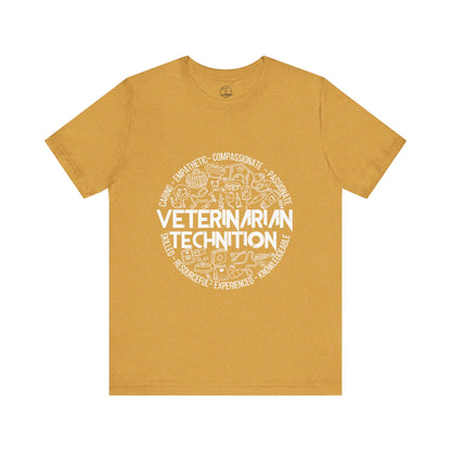 Edgy Veterinarian Technician Doodles Tee