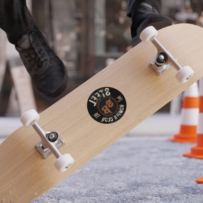 Window Reversible Transparent Round Steel Bumper Sticker