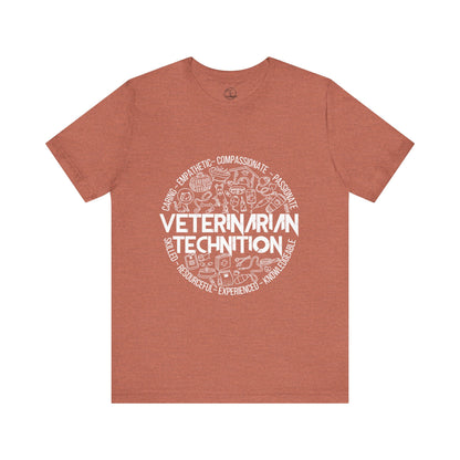 Edgy Veterinarian Technician Doodles Tee