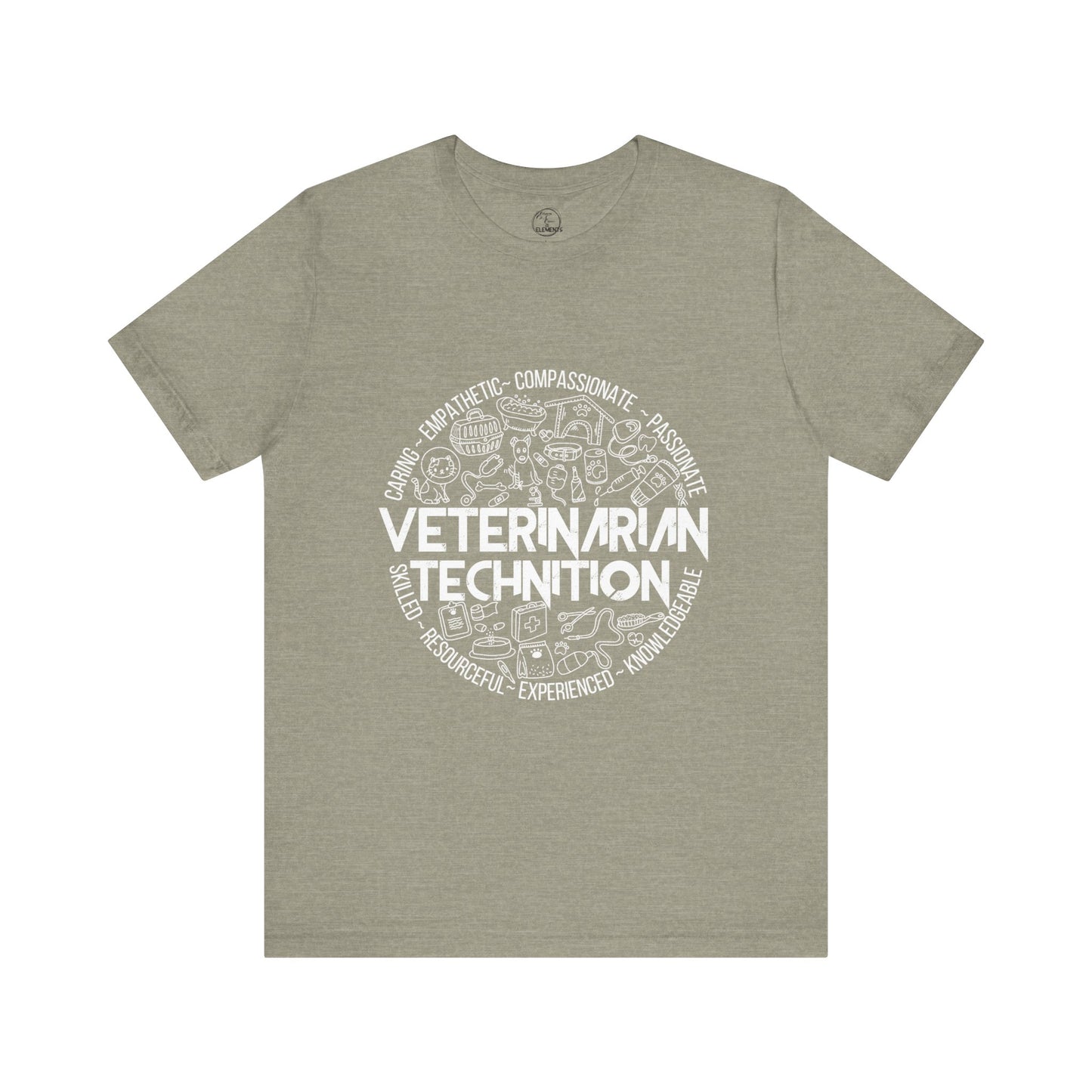 Edgy Veterinarian Technician Doodles Tee