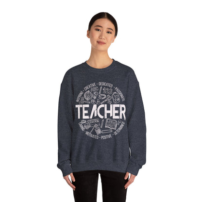 Edgy Teacher Doodles Crewneck