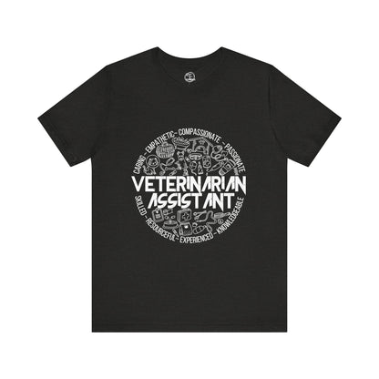 Edgy Veterinarian Assistant Doodles Tee