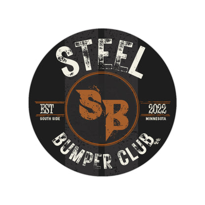 Transparent Round Steel Bumper Club Sticker