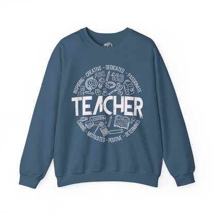 Edgy Teacher Doodles Crewneck