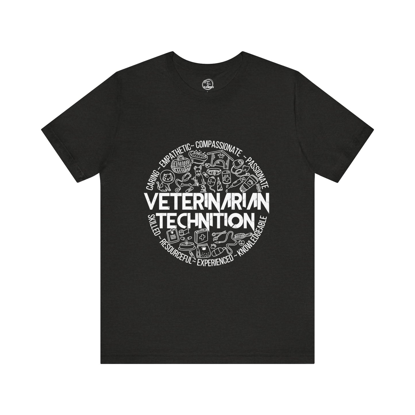 Edgy Veterinarian Technician Doodles Tee