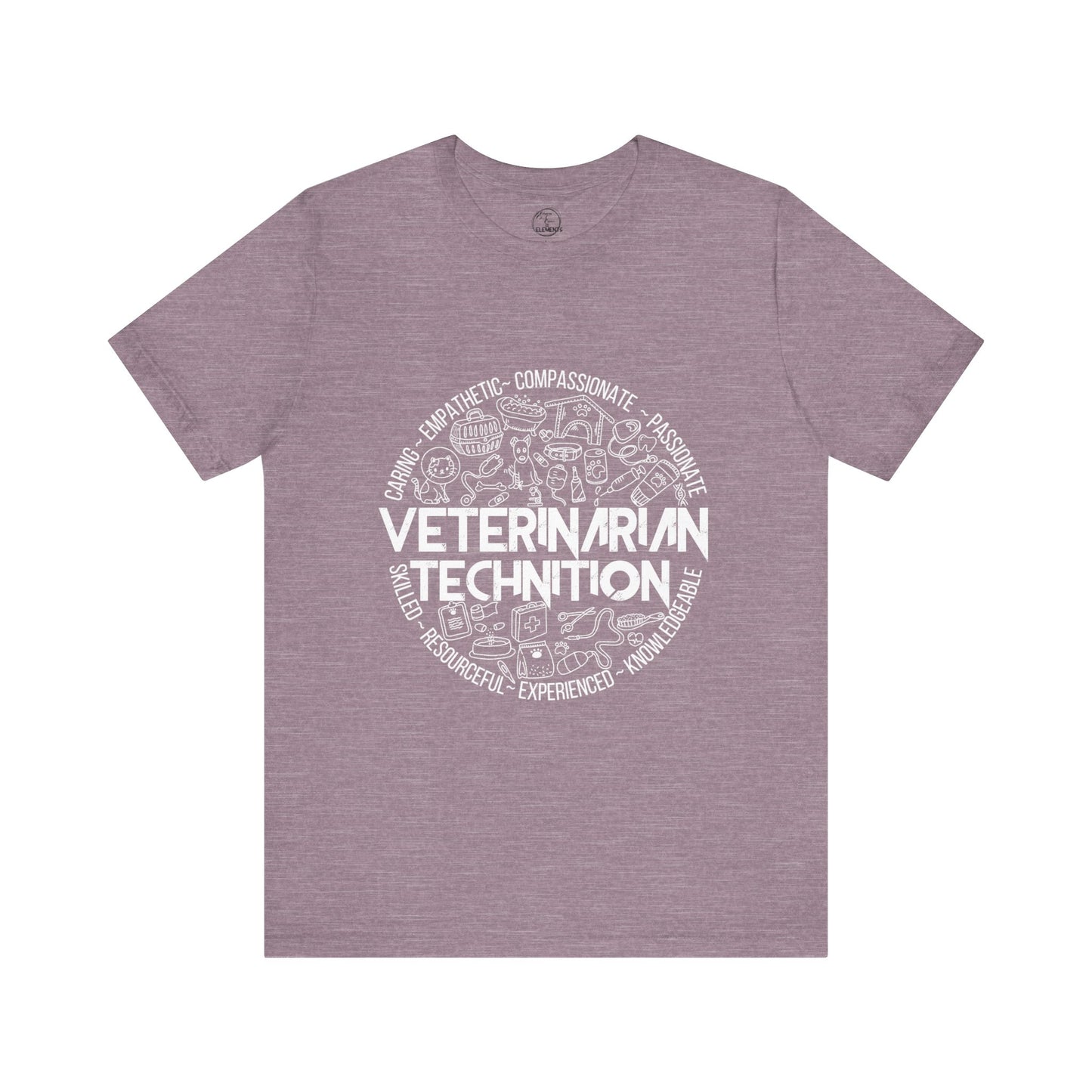 Edgy Veterinarian Technician Doodles Tee