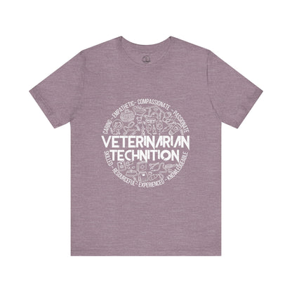 Edgy Veterinarian Technician Doodles Tee
