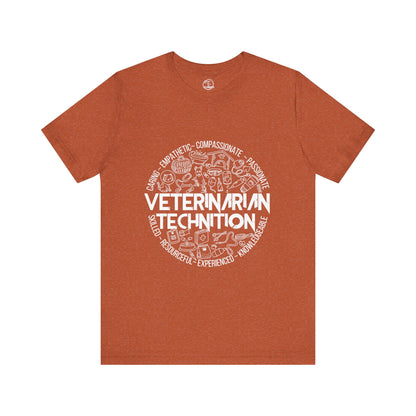 Edgy Veterinarian Technician Doodles Tee