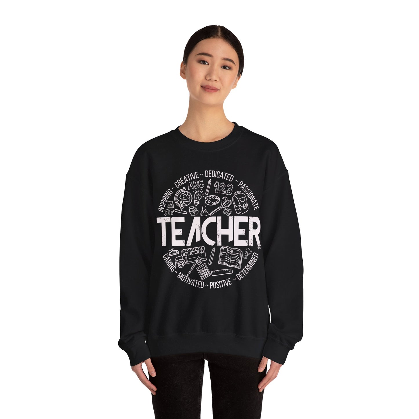 Edgy Teacher Doodles Crewneck
