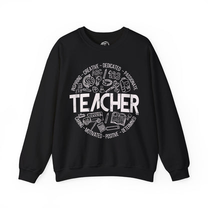 Edgy Teacher Doodles Crewneck