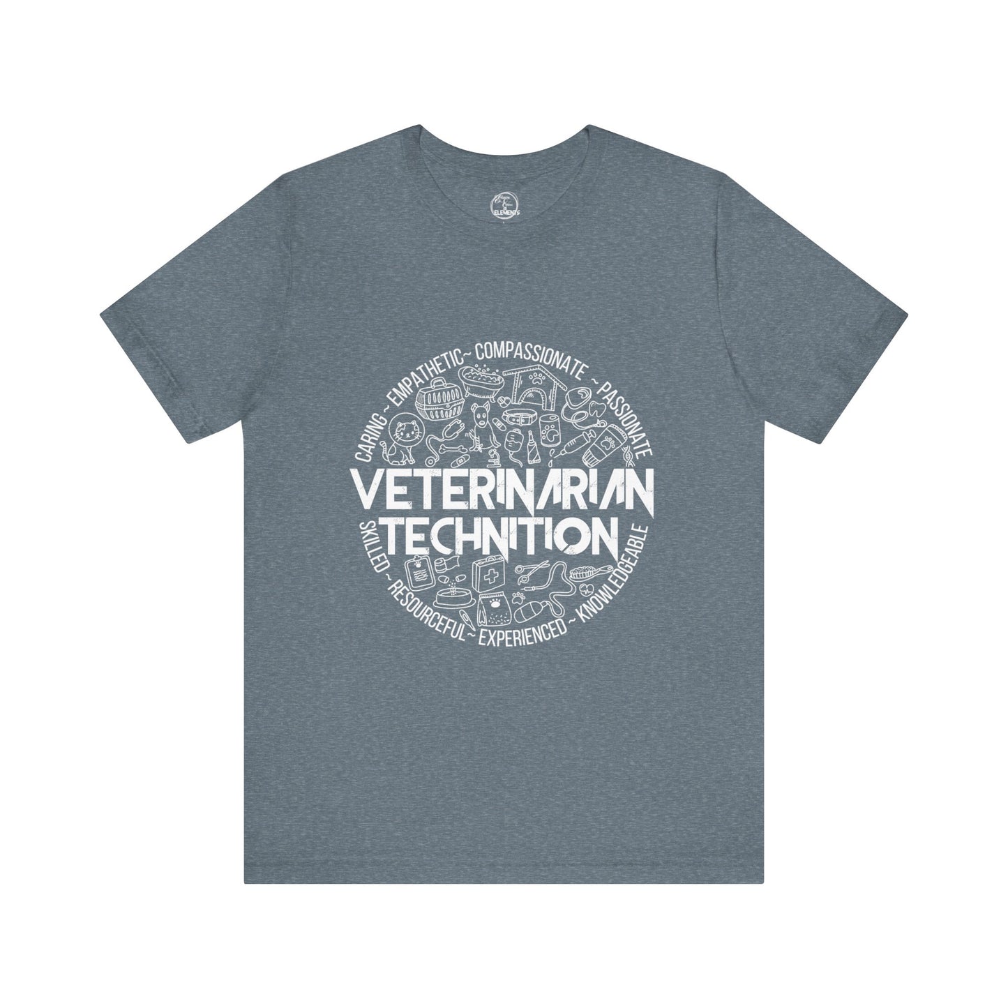 Edgy Veterinarian Technician Doodles Tee