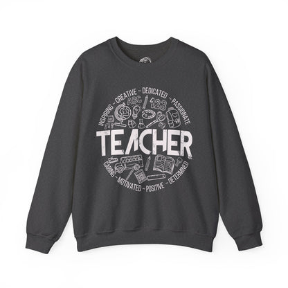 Edgy Teacher Doodles Crewneck