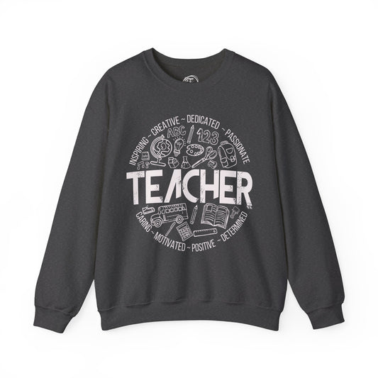 Edgy Teacher Doodles Crewneck