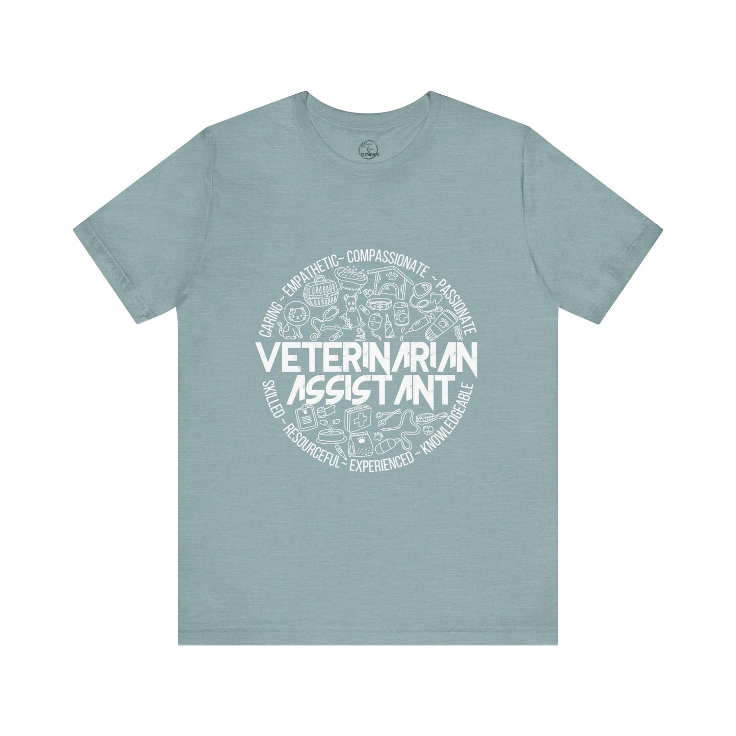 Edgy Veterinarian Assistant Doodles Tee