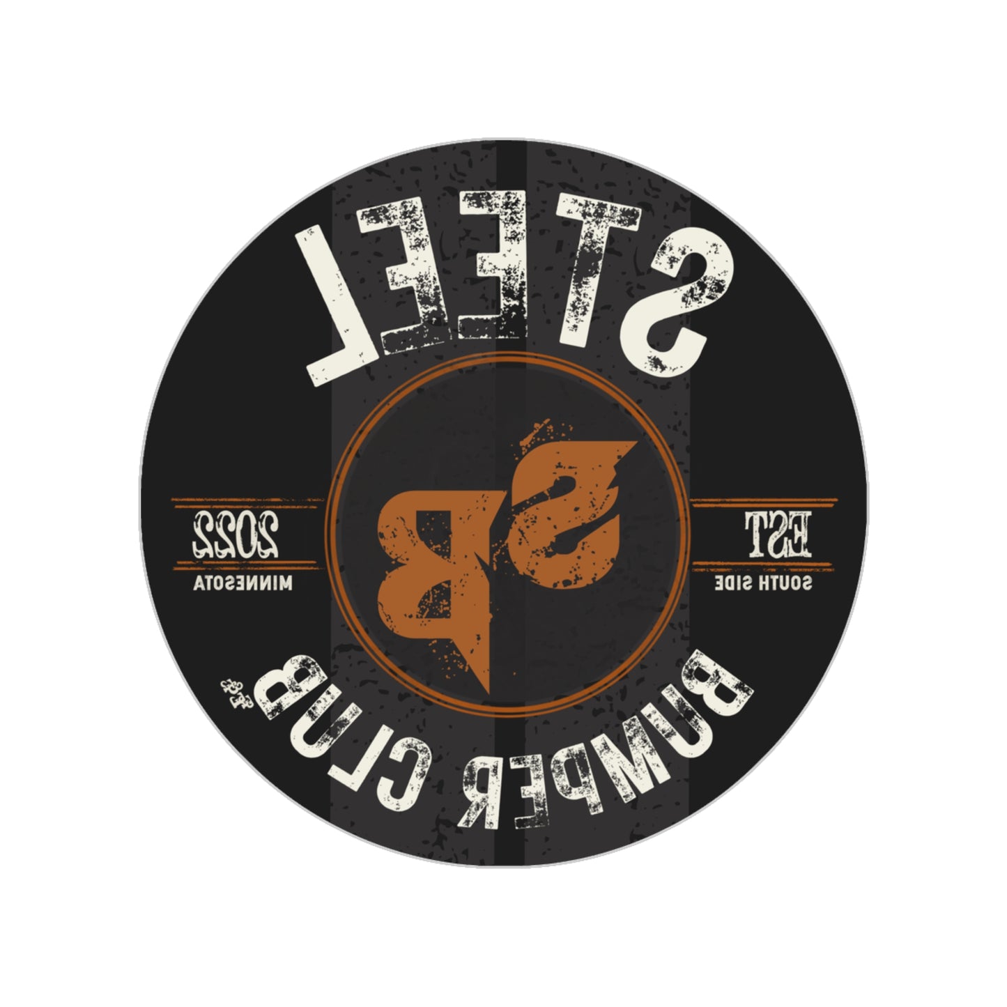 Window Reversible Transparent Round Steel Bumper Sticker