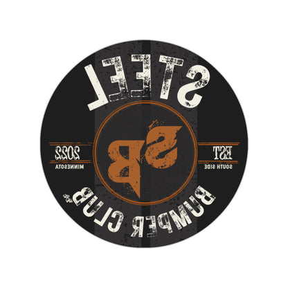 Window Reversible Transparent Round Steel Bumper Sticker