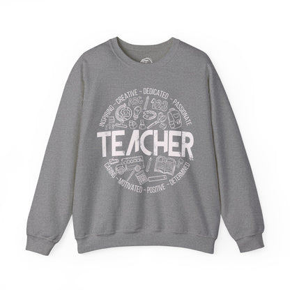 Edgy Teacher Doodles Crewneck