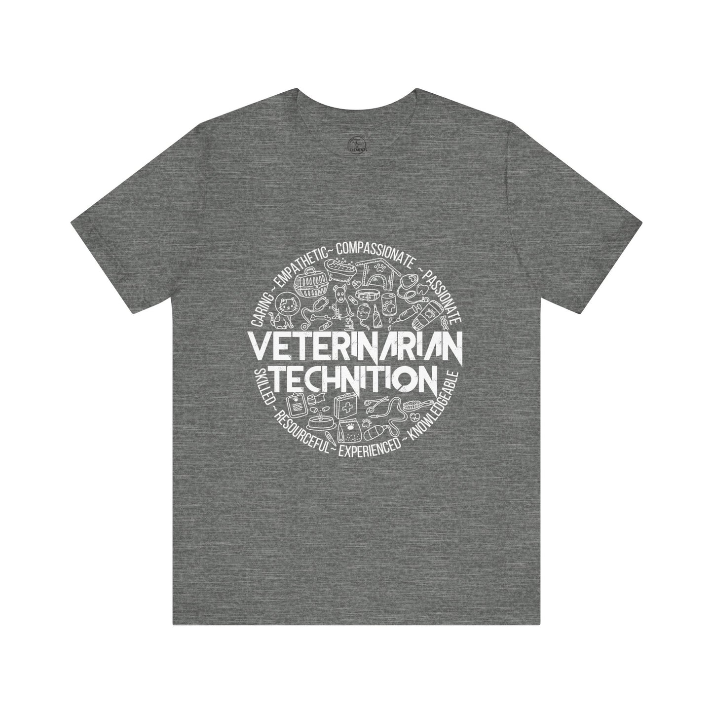 Edgy Veterinarian Technician Doodles Tee