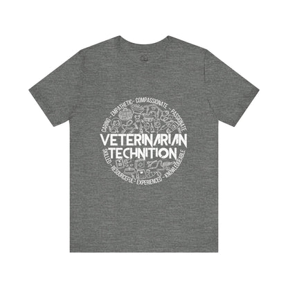 Edgy Veterinarian Technician Doodles Tee