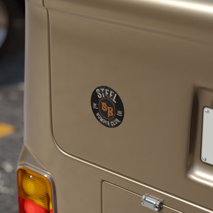Transparent Round Steel Bumper Club Sticker
