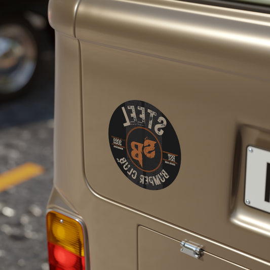 Window Reversible Transparent Round Steel Bumper Sticker