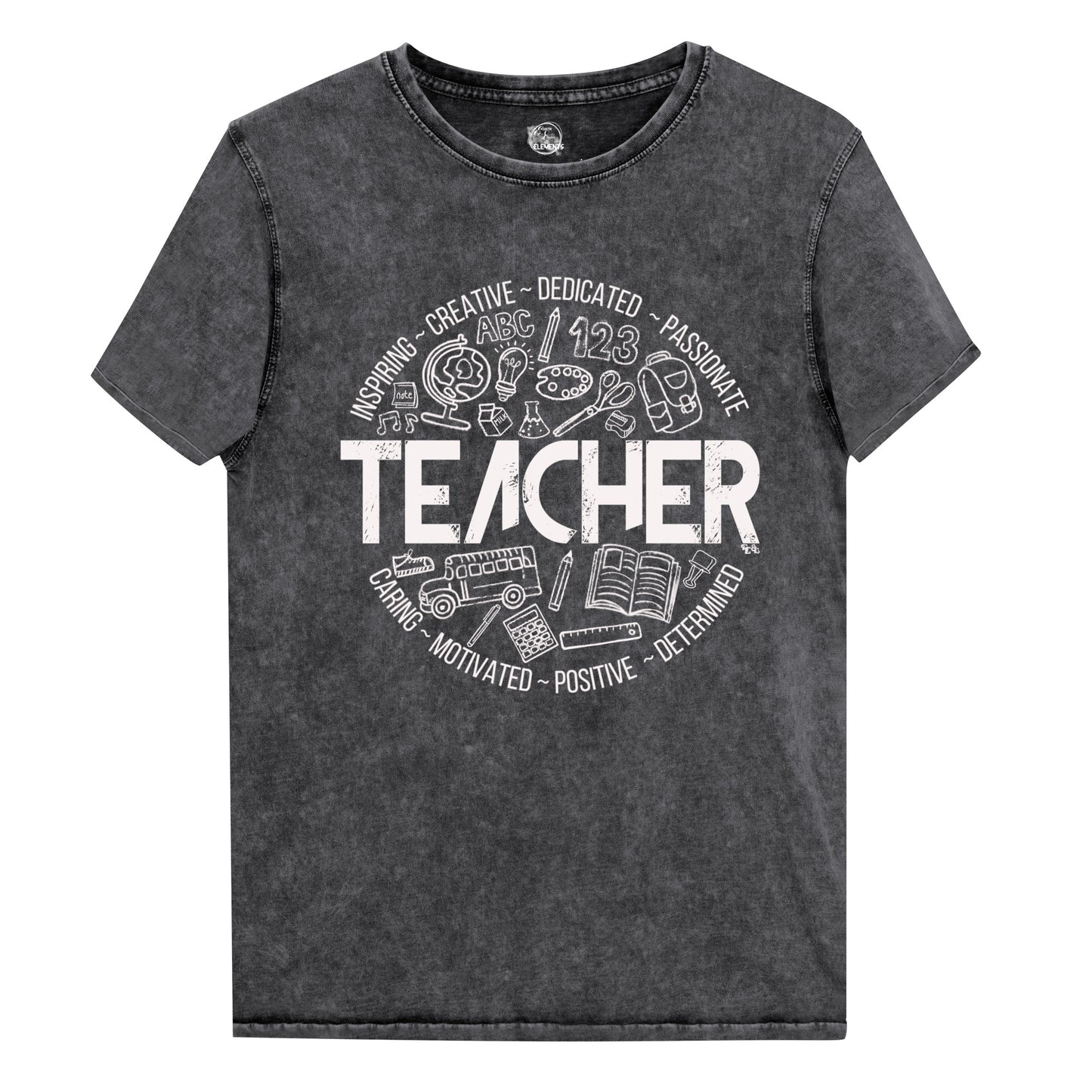 Acid Wash Edgy Teacher Doodles Tee