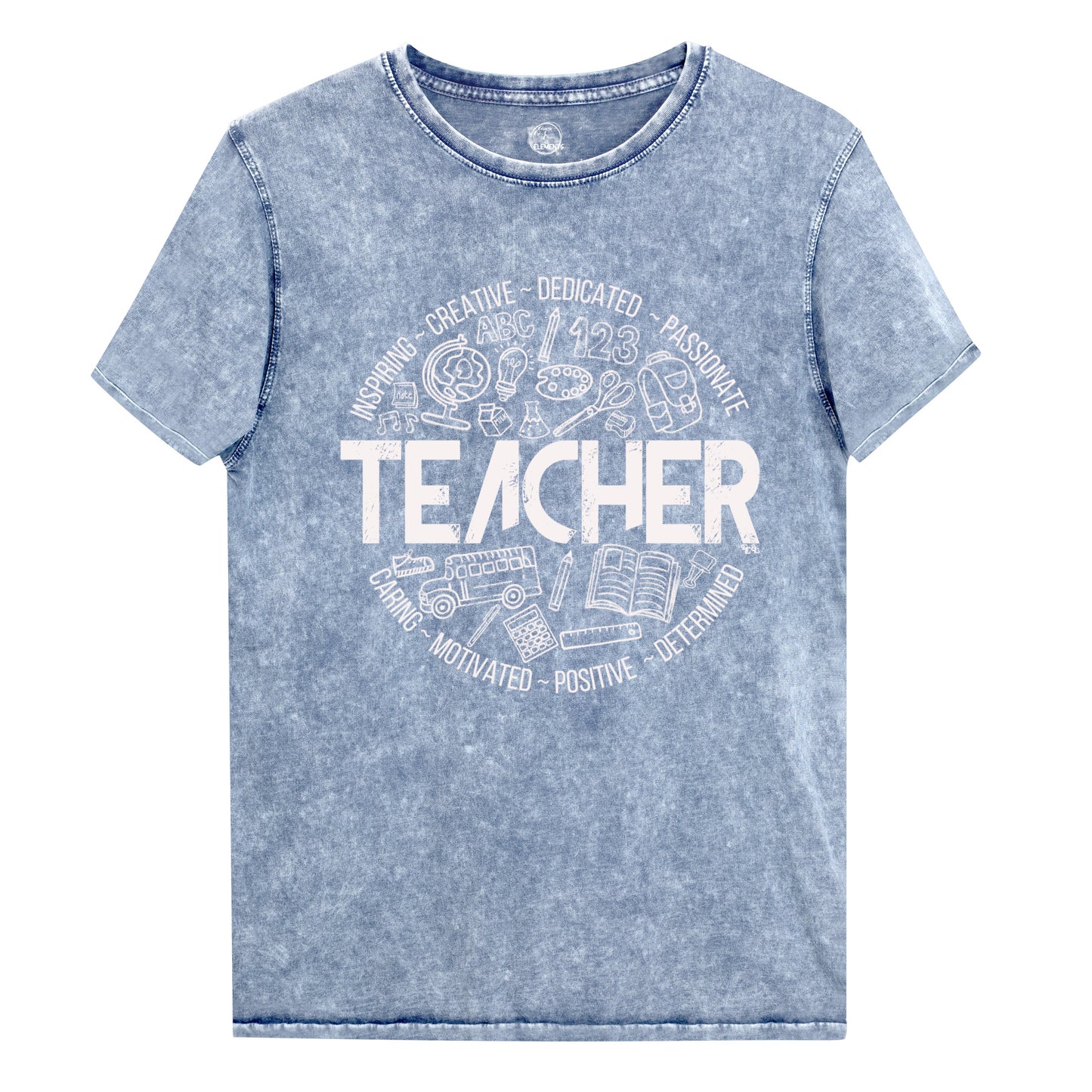 Acid Wash Edgy Teacher Doodles Tee